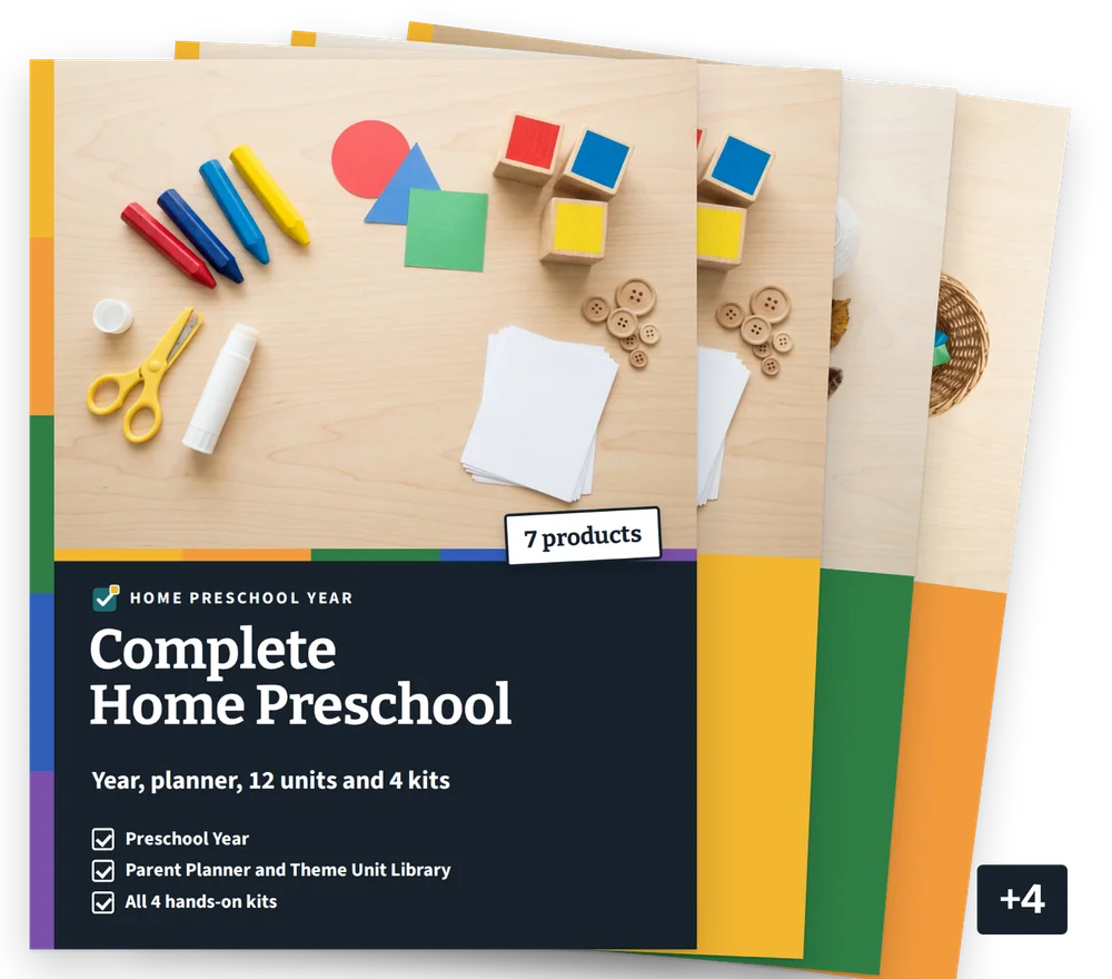 Complete Home Preschool cover with 7 product covers stacked behind it