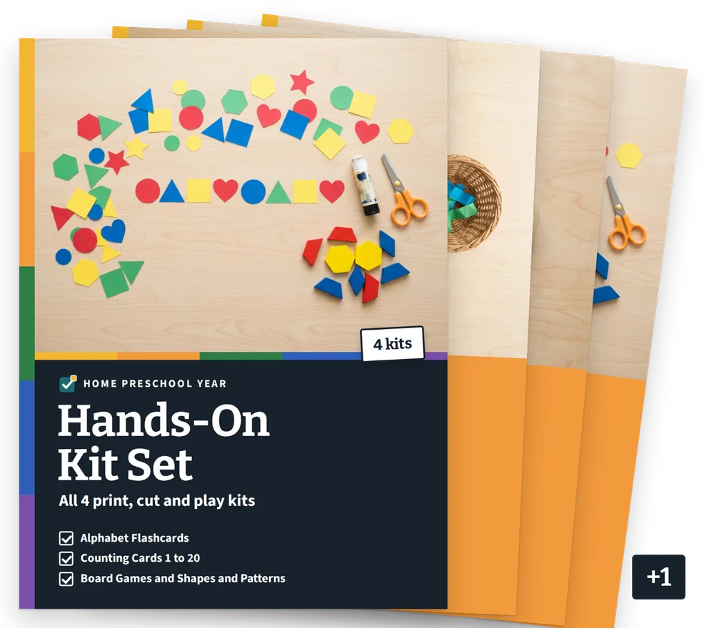 Hands-On Kit Set cover with 4 product covers stacked behind it