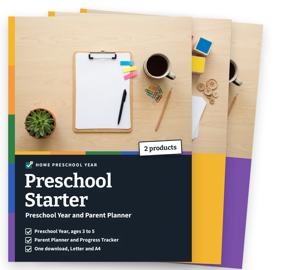 Preschool Starter cover with 2 product covers stacked behind it